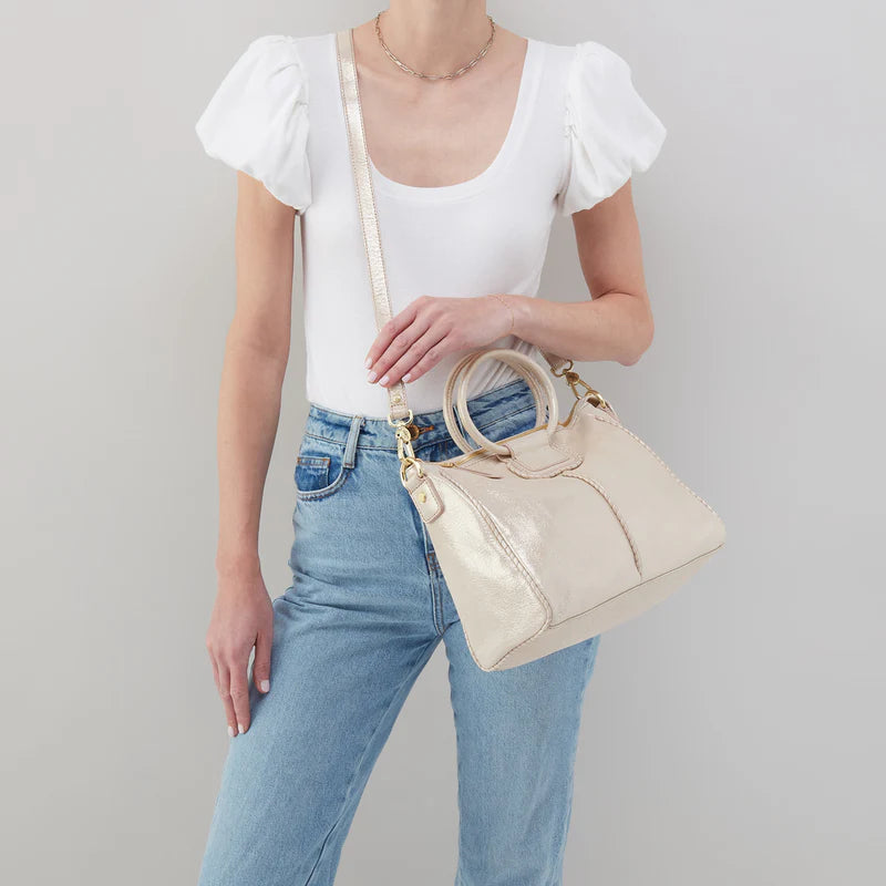 Sheila Medium Satchel - Sand Shimmer