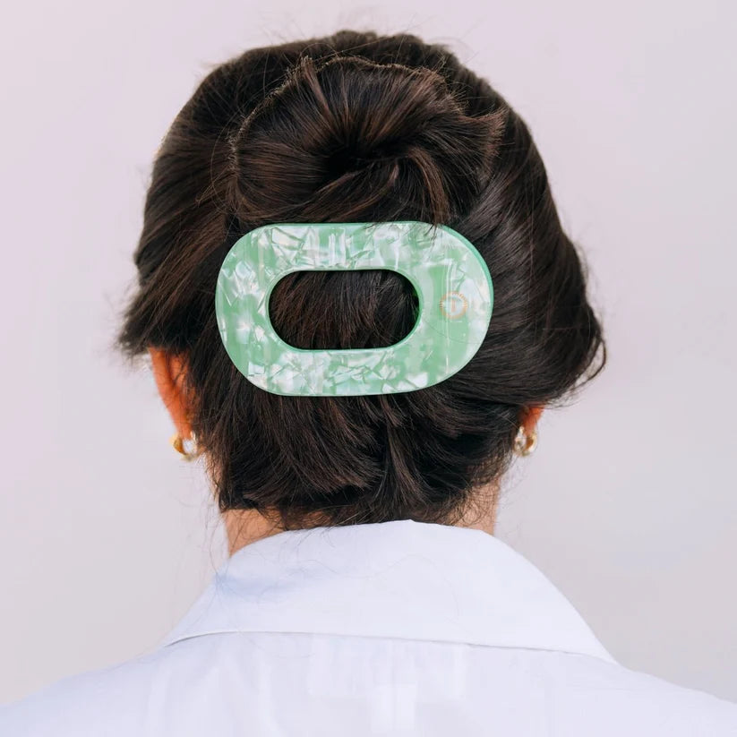 Spring Splash Large Flat Round Hair Clip