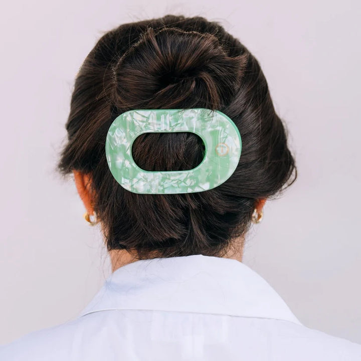 Spring Splash Large Flat Round Hair Clip