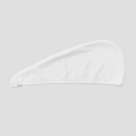 Hair Towel | White Embroidered Wave