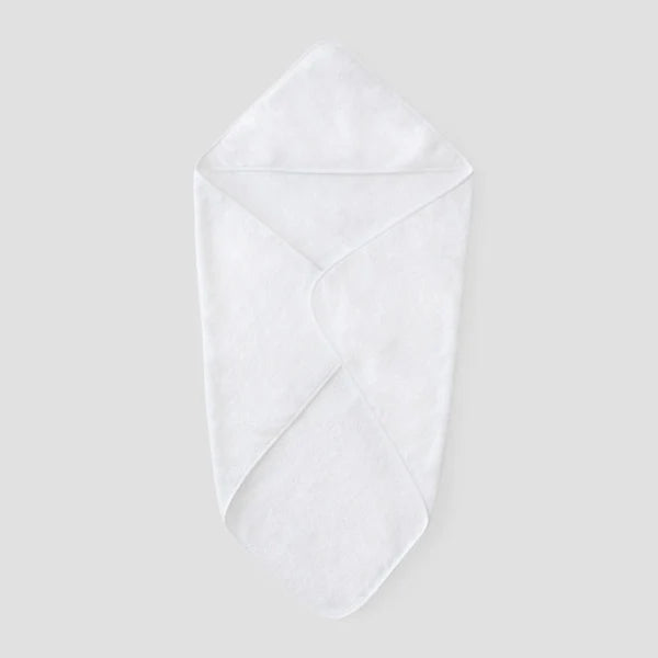 Weezie Solid Hooded Baby Towel | White