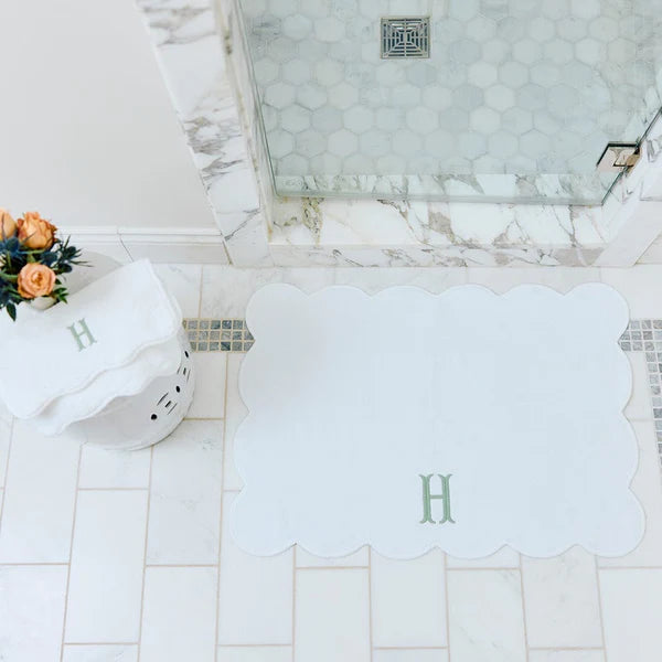 Scalloped Bath Mat | White