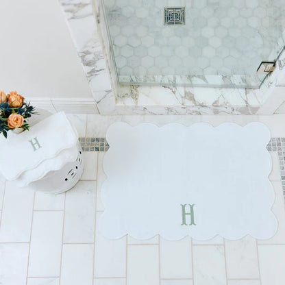 Scalloped Bath Mat | White