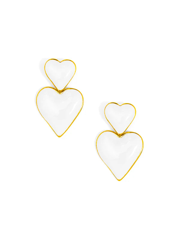 Enamel Stack Heart Drop Earring