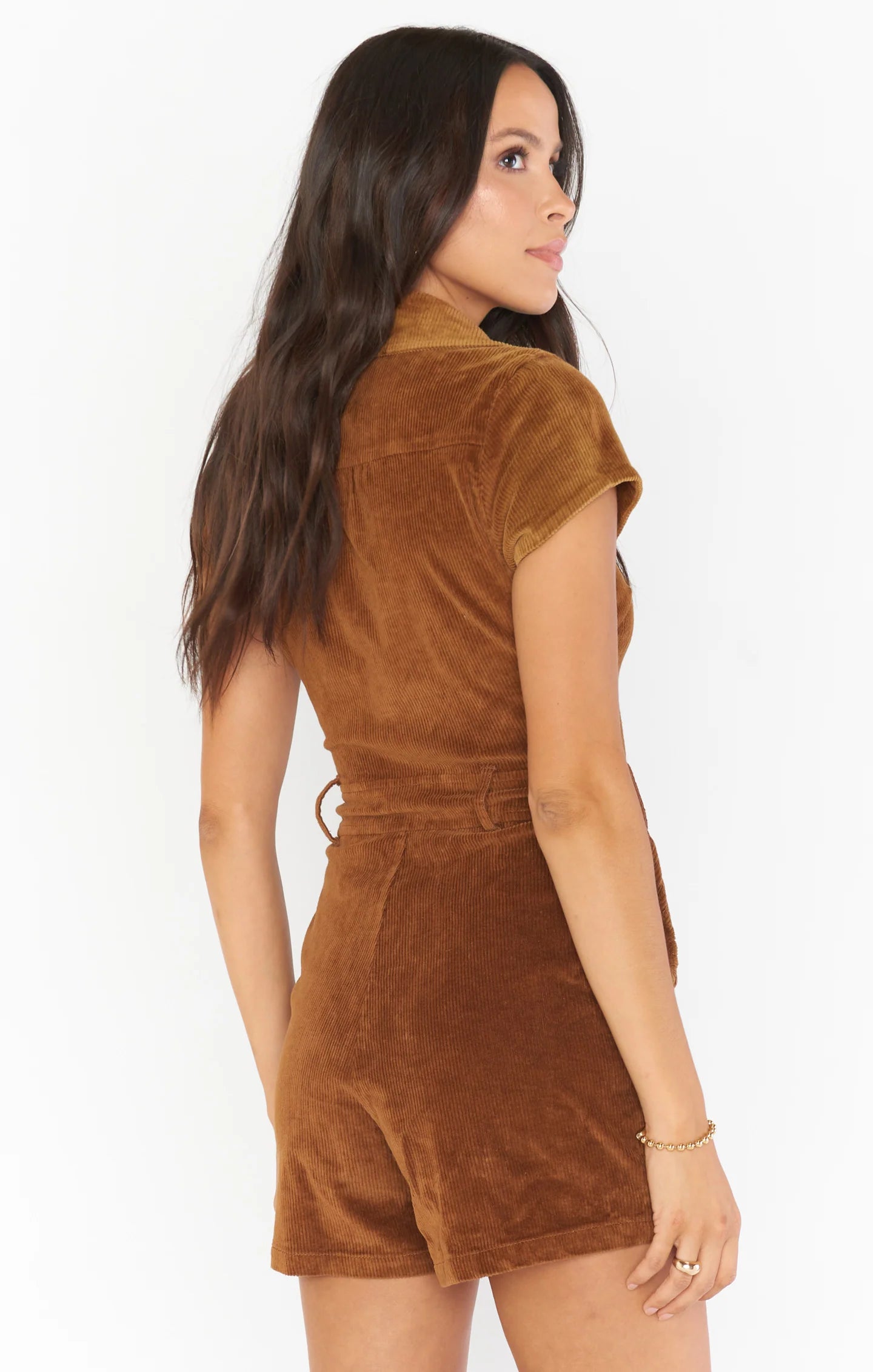 Outlaw Romper Saddle Brown Corduroy *