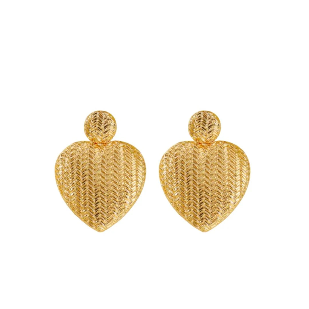 Woven Heart Drop Earrings