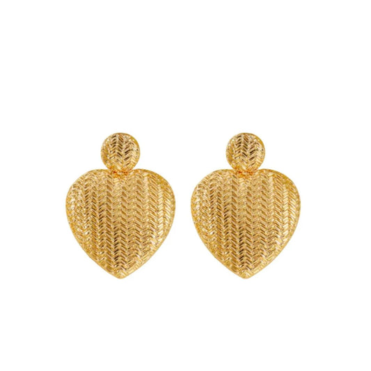 Woven Heart Drop Earrings